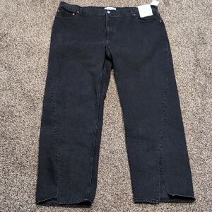 Abercrombie And Fitch The 90's Relaxed High Rise Black Jeans Plus Size 20 NEW